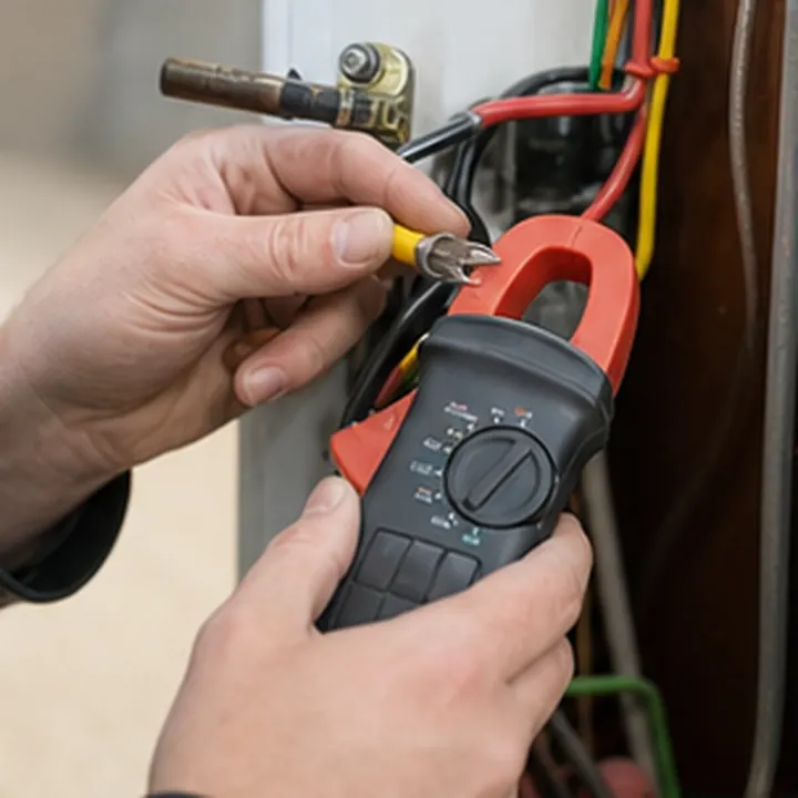 Illustrative electrician tools and testing kit